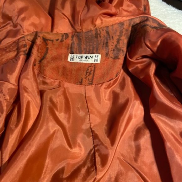 Zip Up Rusty Brown Fall/Spring Jacket With Hood - Picture 5 of 9